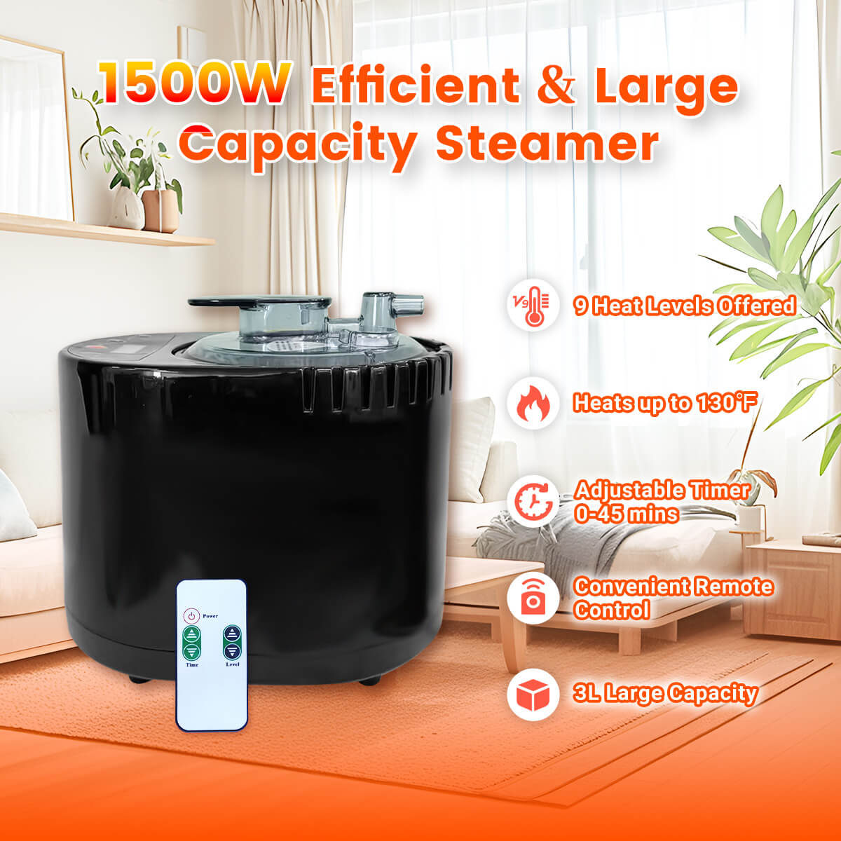 1500w sauna steamer portable