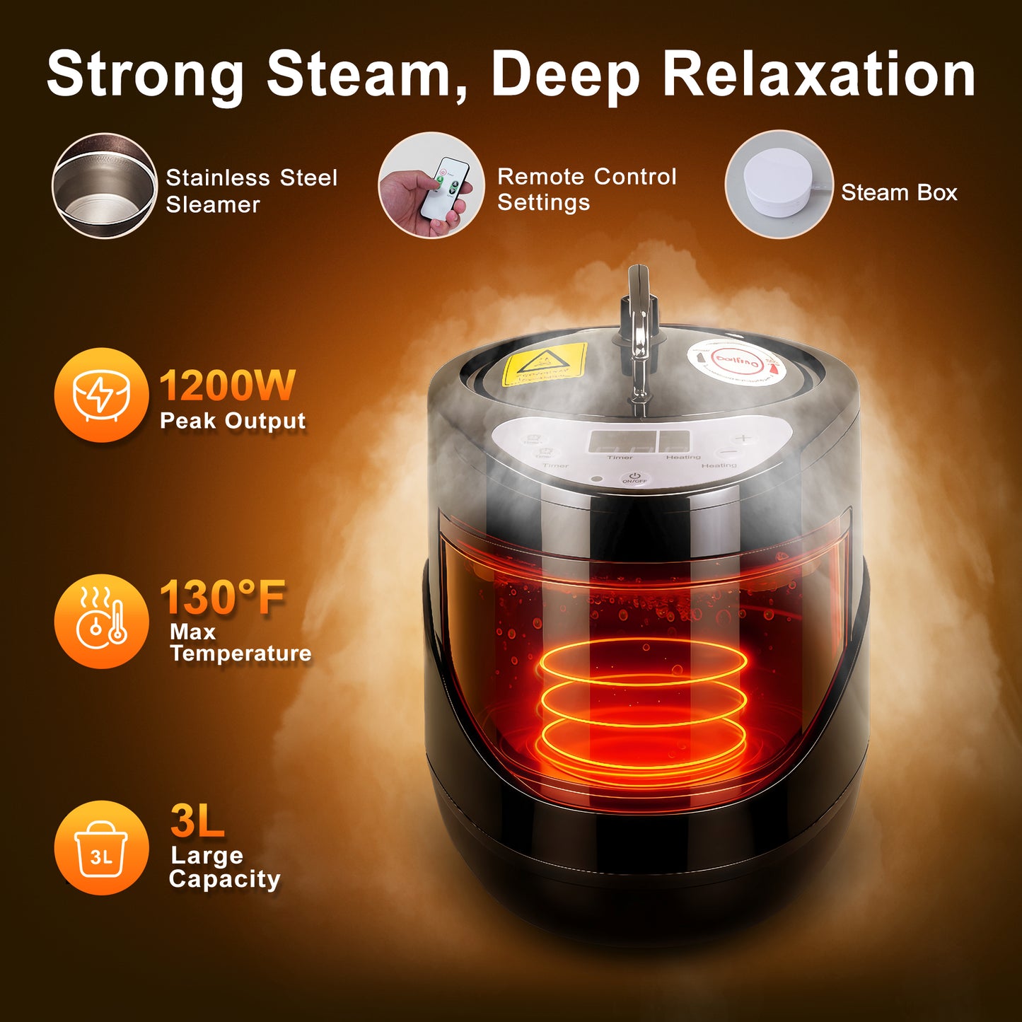 Hybervital Home Portable Steam Sauna Box