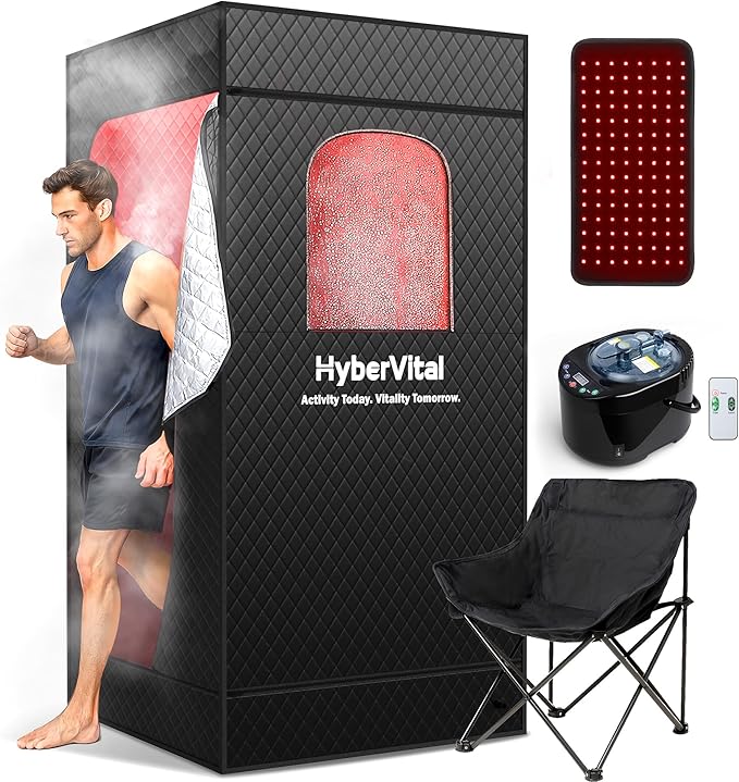 Hybervital Infrared Sauna Box, Newly Upgraded Portable Home Steam Sauna Box
